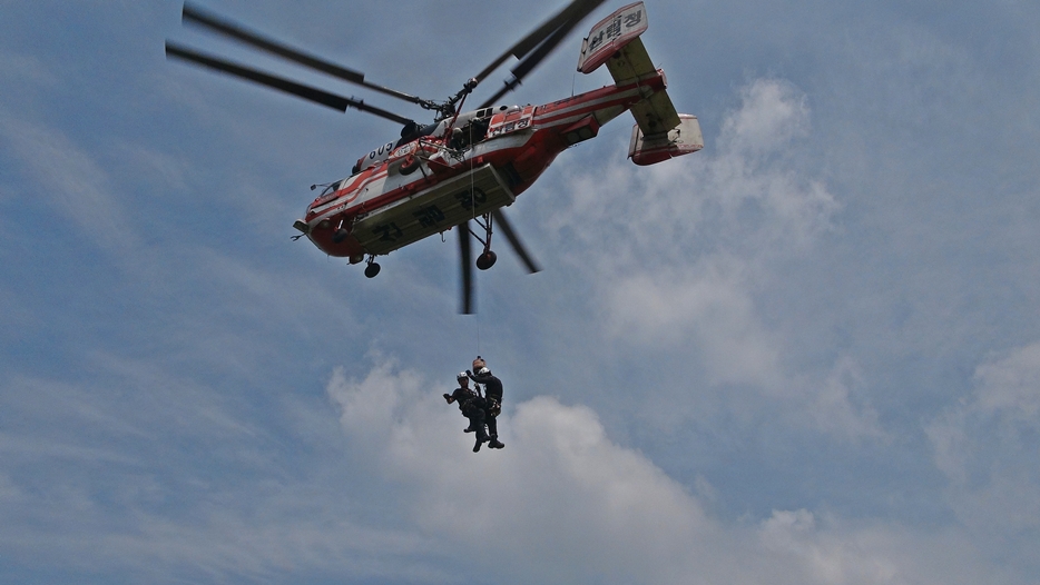 YTN 방송 헬기레펠 및 호이스트 인명구조 훈련