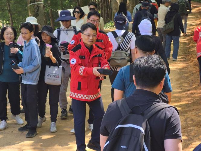 박은식 산림청장, 대전 계족산 일원에서 산불예방 캠페인 전개
